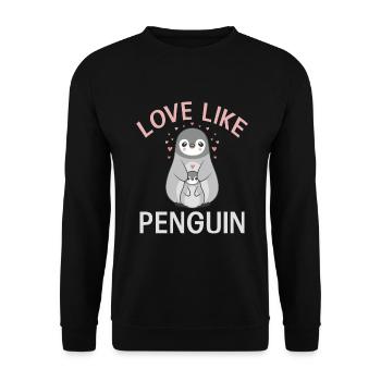 Penguin Lover Penguin Gifts - Unisex Sweatshirt - black - Front - Alina (178cm) & Michal (187cm)