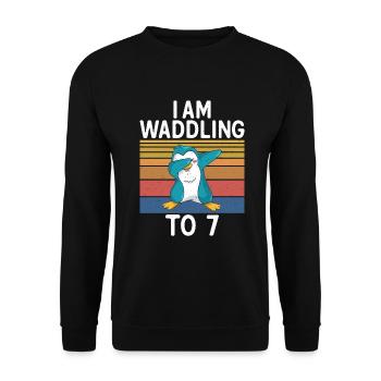 Pinguinliebhaber Pinguin Geschenke - Unisex Pullover - Schwarz - Vorne - Alina (178cm) & Michal (187cm)