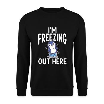 Penguin Lover Penguin Gifts - Unisex Sweatshirt - black - Front - Alina (178cm) & Michal (187cm)