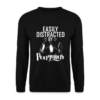 Penguin Lover Penguin Gifts - Unisex Sweatshirt - black - Front - Alina (178cm) & Michal (187cm)