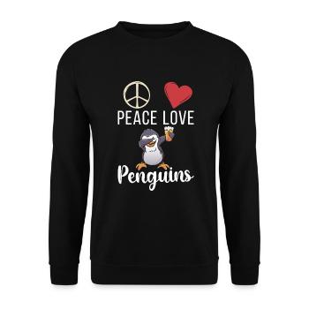 Penguin Lover Penguin Gifts - Unisex Sweatshirt - black - Front - Alina (178cm) & Michal (187cm)