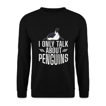 Penguin Lover Penguin Gifts - Unisex Sweatshirt - black - Front - Alina (178cm) & Michal (187cm)