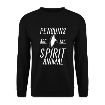 Penguin Lover Penguin Gifts - Unisex Sweatshirt - black - Front - Alina (178cm) & Michal (187cm)