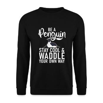 Penguin Lover Penguin Gifts - Unisex Sweatshirt - black - Front - Alina (178cm) & Michal (187cm)