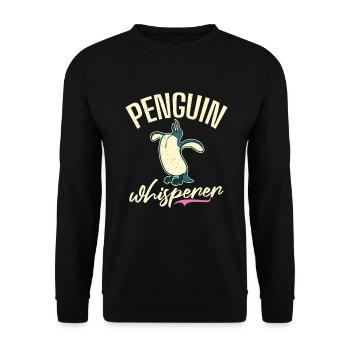 Penguin Lover Penguin Gifts - Unisex Sweatshirt - black - Front - Alina (178cm) & Michal (187cm)