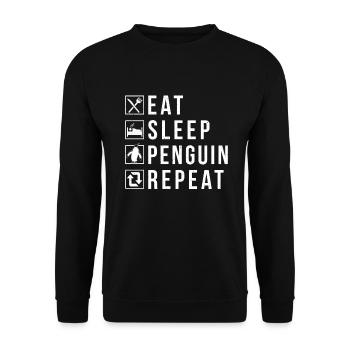 Penguin Lover Penguin Gifts - Unisex Sweatshirt - black - Front - Alina (178cm) & Michal (187cm)