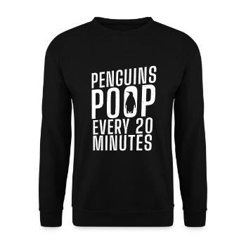 Pinguinliebhaber Pinguin Geschenke - Unisex Pullover - Schwarz - Vorne - Alina (178cm) & Michal (187cm)