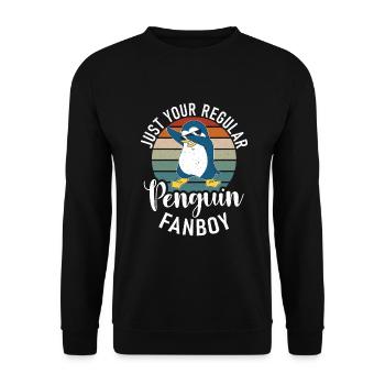 Penguin Lover Penguin Gifts - Unisex Sweatshirt - black - Front - Alina (178cm) & Michal (187cm)