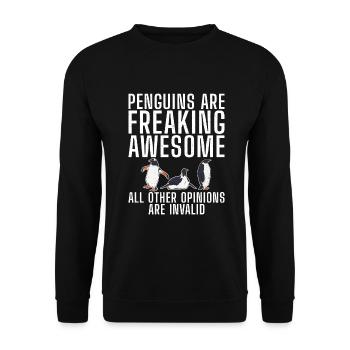 Penguin Lover Penguin Gifts - Unisex Sweatshirt - black - Front - Alina (178cm) & Michal (187cm)