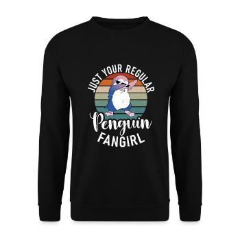 Penguin Lover Penguin Gifts - Unisex Sweatshirt - black - Front - Alina (178cm) & Michal (187cm)