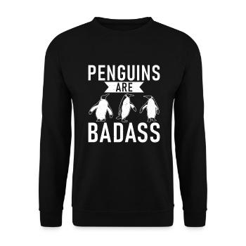 Penguin Lover Penguin Gifts - Unisex Sweatshirt - black - Front - Alina (178cm) & Michal (187cm)