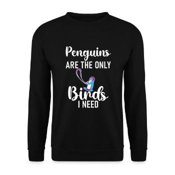 Penguin Lover Penguin Gifts - Unisex Sweatshirt - black - Front - Alina (178cm) & Michal (187cm)