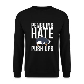 Penguin Lover Penguin Gifts - Unisex Sweatshirt - black - Front - Alina (178cm) & Michal (187cm)