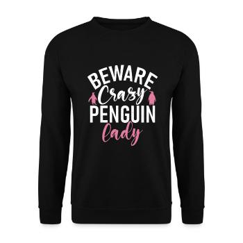 Penguin Lover Penguin Gifts - Unisex Sweatshirt - black - Front - Alina (178cm) & Michal (187cm)