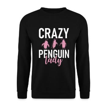Penguin Lover Penguin Gifts - Unisex Sweatshirt - black - Front - Alina (178cm) & Michal (187cm)