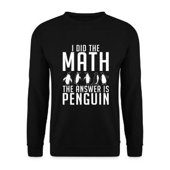 Pinguinliebhaber Pinguin Geschenke - Unisex Pullover - Schwarz - Vorne - Alina (178cm) & Michal (187cm)