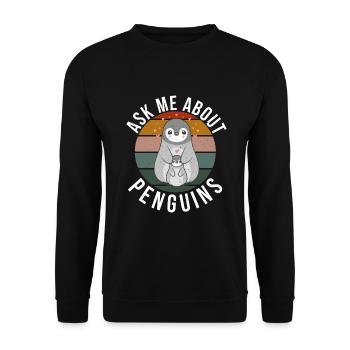 Penguin Lover Penguin Gifts - Unisex Sweatshirt - black - Front - Alina (178cm) & Michal (187cm)