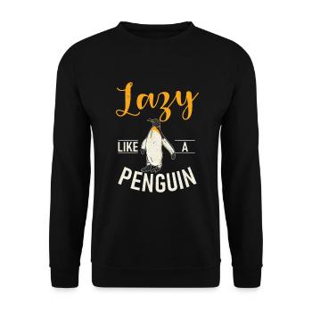 Penguin Lover Penguin Gifts - Unisex Sweatshirt - black - Front - Alina (178cm) & Michal (187cm)