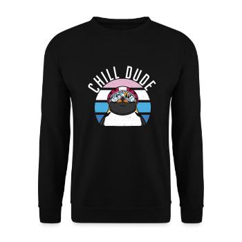 Penguin Lover Penguin Gifts - Unisex Sweatshirt - black - Front - Alina (178cm) & Michal (187cm)