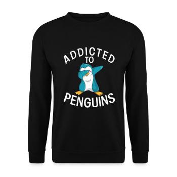 Penguin Lover Penguin Gifts - Unisex Sweatshirt - black - Front - Alina (178cm) & Michal (187cm)