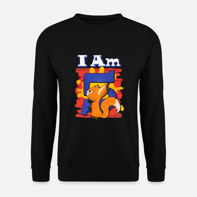 I am 5 fox - Unisex Sweatshirt - black