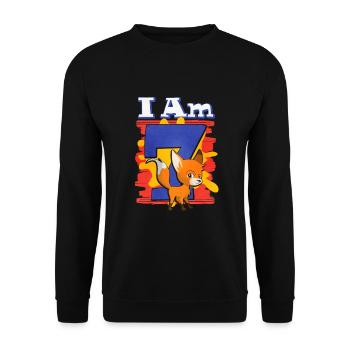 I am 7 fox - Unisex Sweatshirt - black - Front - Alina (178cm) & Michal (187cm)