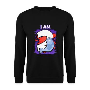 Ich Bin 2 Robbe - Unisex Pullover - Schwarz - Vorne - Alina (178cm) & Michal (187cm)