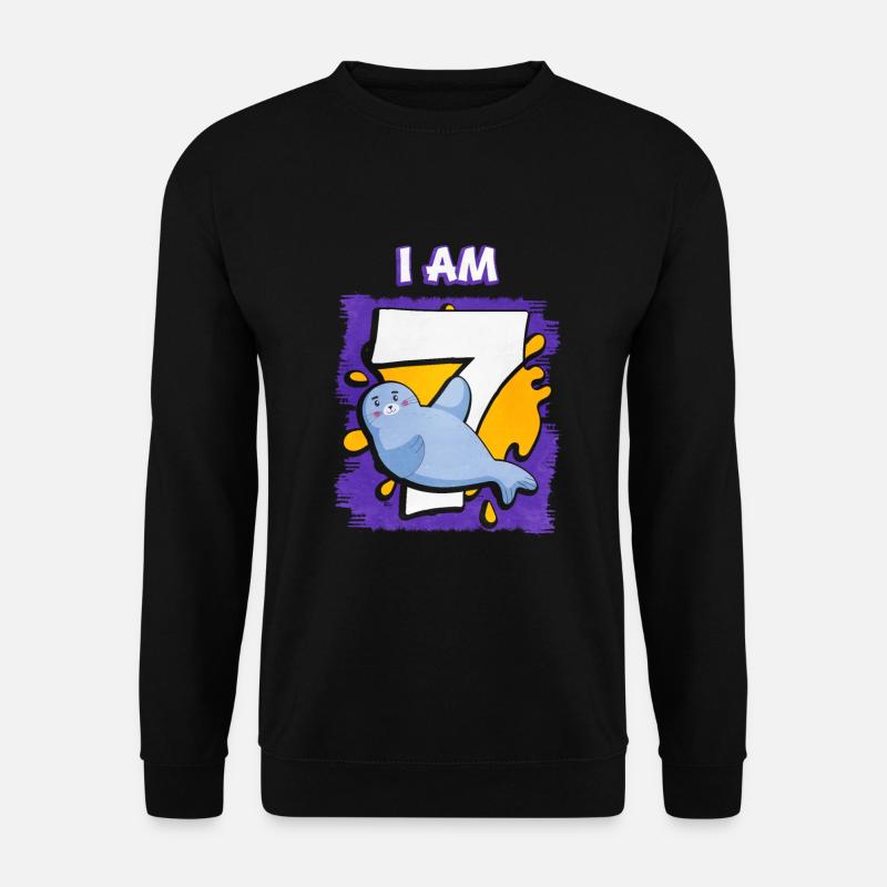I am 7 seal - Unisex Sweatshirt - black