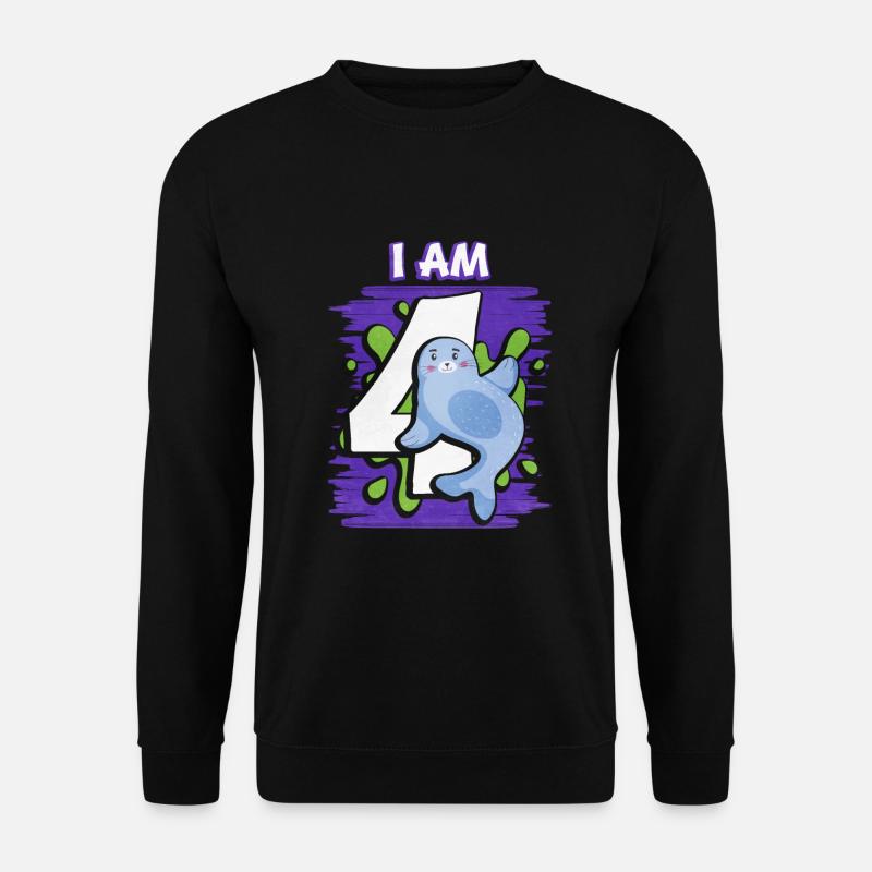 Ich Bin 4 Robbe - Unisex Pullover - Schwarz