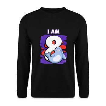 I am 8 seal - Unisex Sweatshirt - black - Front - Alina (178cm) & Michal (187cm)