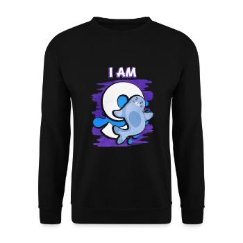 Ich Bin 9 Robbe - Unisex Pullover - Schwarz - Vorne - Alina (178cm) & Michal (187cm)