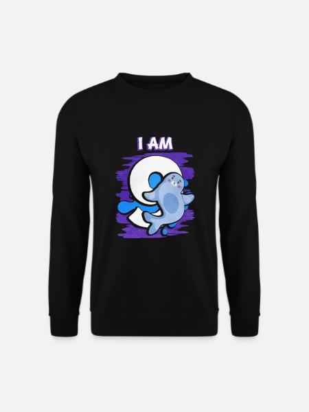 Ich Bin 9 Robbe - Unisex Pullover - Schwarz