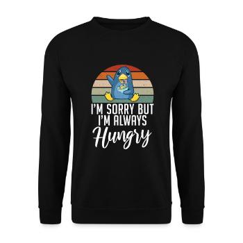Penguin Lover Penguin Gifts - Unisex Sweatshirt - black - Front - Alina (178cm) & Michal (187cm)