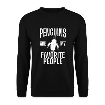 Penguin Lover Penguin Gifts - Unisex Sweatshirt - black - Front - Alina (178cm) & Michal (187cm)