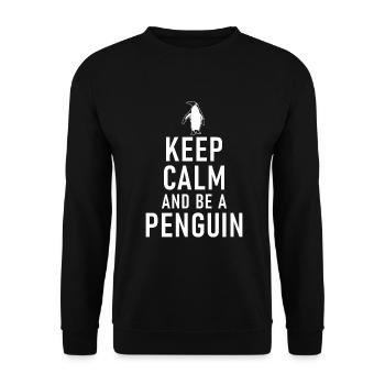 Pinguinliebhaber Pinguin Geschenke - Unisex Pullover - Schwarz - Vorne - Alina (178cm) & Michal (187cm)