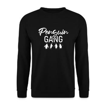 Pinguin Liebhaber Pinguin Geschenke - Unisex Pullover - Schwarz - Vorne - Alina (178cm) & Michal (187cm)