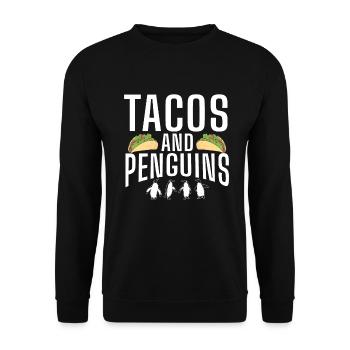 Pinguinliebhaber Pinguin Geschenke - Unisex Pullover - Schwarz - Vorne - Alina (178cm) & Michal (187cm)