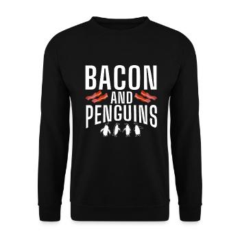Penguin Lover Penguin Gifts - Unisex Sweatshirt - black - Front - Alina (178cm) & Michal (187cm)