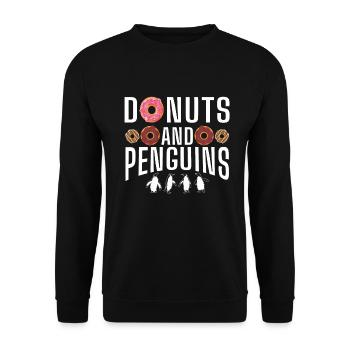 Penguin Lover Penguin Gifts - Unisex Sweatshirt - black - Front - Alina (178cm) & Michal (187cm)