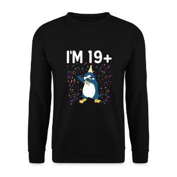 Penguin Lover Penguin Gifts - Unisex Sweatshirt - black - Front - Alina (178cm) & Michal (187cm)