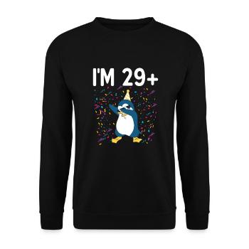 Pinguinliebhaber Pinguin Geschenke - Unisex Pullover - Schwarz - Vorne - Alina (178cm) & Michal (187cm)