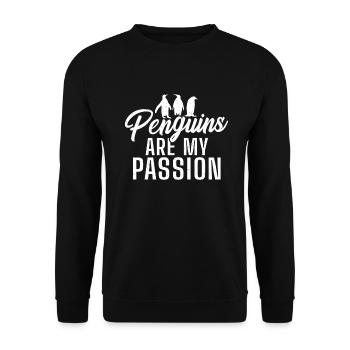 Penguin Lover Penguin Gifts - Unisex Sweatshirt - black - Front - Alina (178cm) & Michal (187cm)