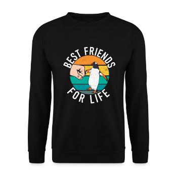Penguin Lover Penguin Gifts - Unisex Sweatshirt - black - Front - Alina (178cm) & Michal (187cm)