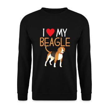 Beagle Gift Beagle Owner - Unisex Sweatshirt - black - Front - Alina (178cm) & Michal (187cm)