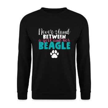 Beagle Gift Beagle Owner - Unisex Sweatshirt - black - Front - Alina (178cm) & Michal (187cm)
