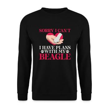 Beagle Geschenk Beagle Besitzer - Unisex Pullover - Schwarz - Vorne - Alina (178cm) & Michal (187cm)