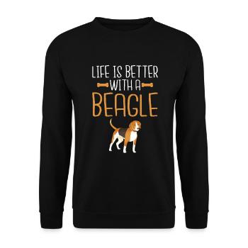 Beagle Gift Beagle Owner - Unisex Sweatshirt - black - Front - Alina (178cm) & Michal (187cm)