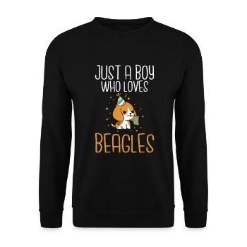 Beagle Geschenk Beagle Besitzer - Unisex Pullover - Schwarz - Vorne - Alina (178cm) & Michal (187cm)