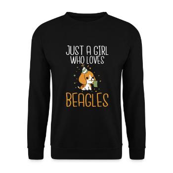 Beagle Gift Beagle Owner - Unisex Sweatshirt - black - Front - Alina (178cm) & Michal (187cm)