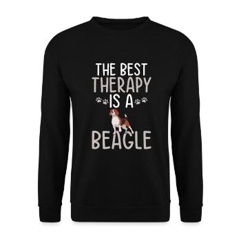 Beagle Geschenk Beagle Besitzer - Unisex Pullover - Schwarz - Vorne - Alina (178cm) & Michal (187cm)